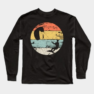 Kite Boarding Kiteboarder Retro Vintage Look Gift Long Sleeve T-Shirt